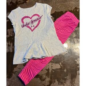 Under Armour Athletic Set Size 4 Heart Zebra Graphic